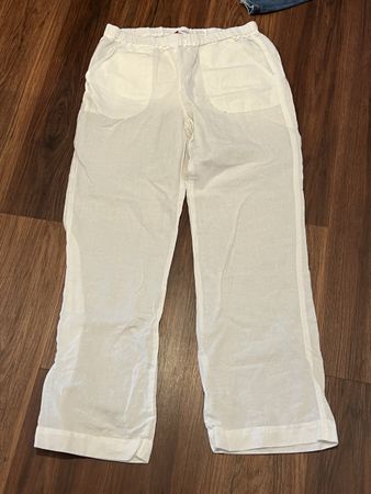 Weiße Leinenhose TESINI Gr. 40 Damen