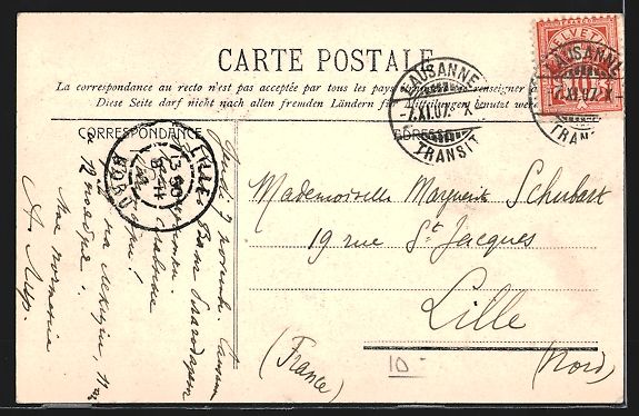 Cartoline postali: AK Lausanne, l'universit, 1907 – Usato da Berlin venduto da bartko-reher 1