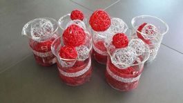 Boules décoratives en rotin roses