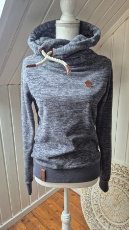 NAKETANO  hoodie kuschel pullover grau/blau  Grösse S