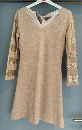 Robe Motivi dorée à paillettes, taille Xs comme neuf!