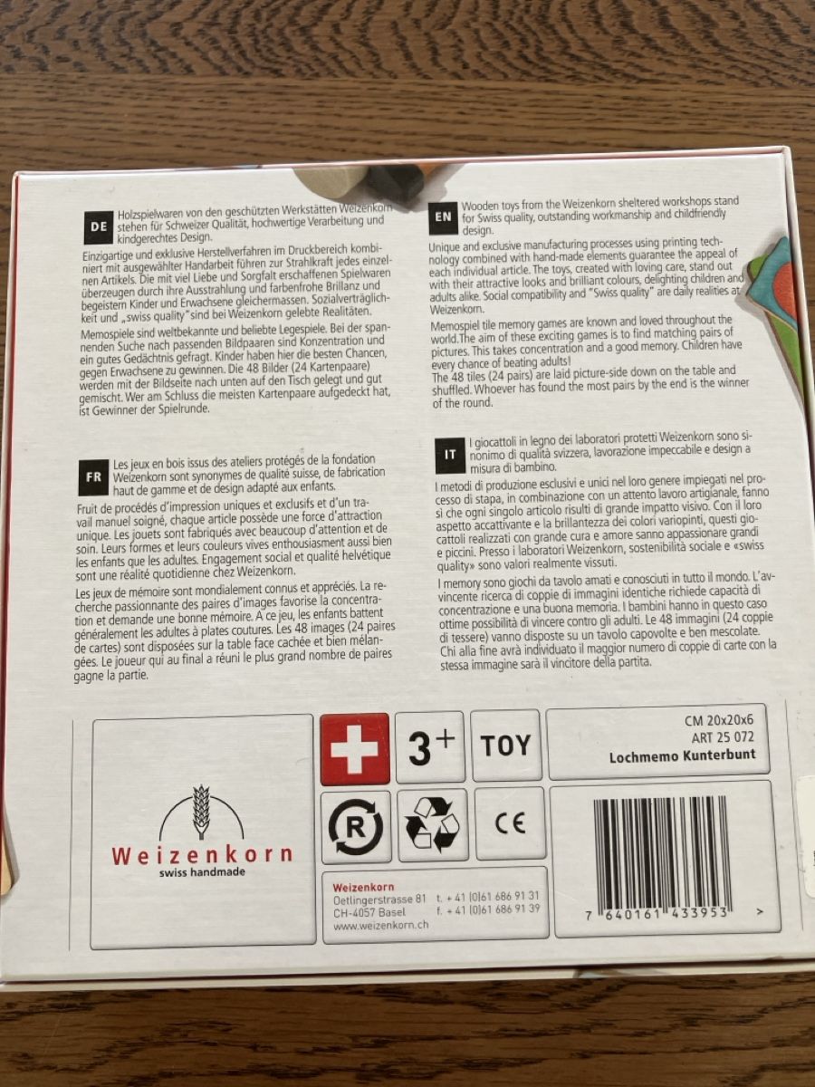 Spiele: Memo Kunterbunt – Gebraucht aus Zürich von juliearlt 2