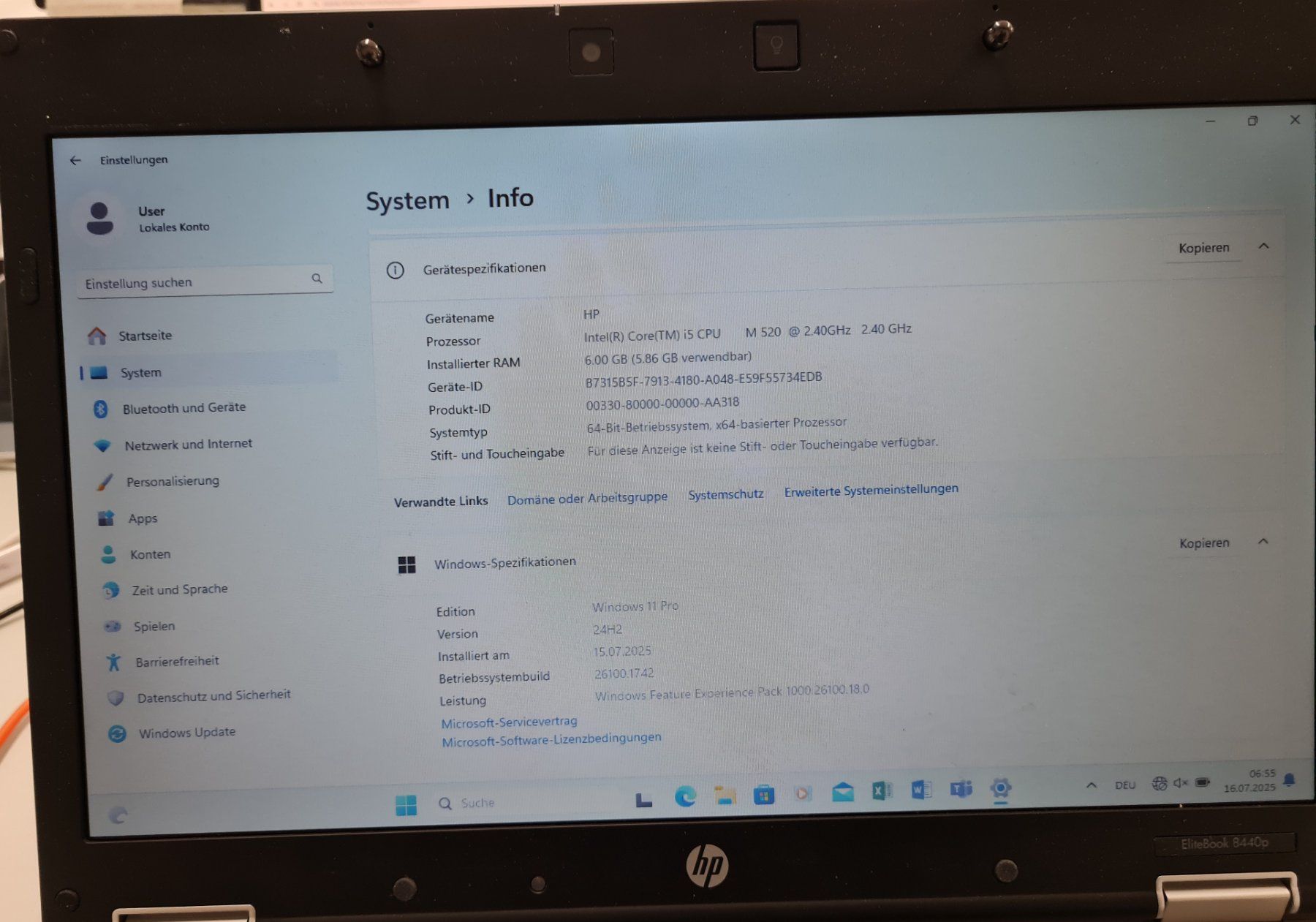 Hewlett Packard Notebook: HP 8440p 14" mit 240GD SSD, WIN 11 Pro Office 2019 ProPlus – Usato da Horw venduto da Arta20000 3