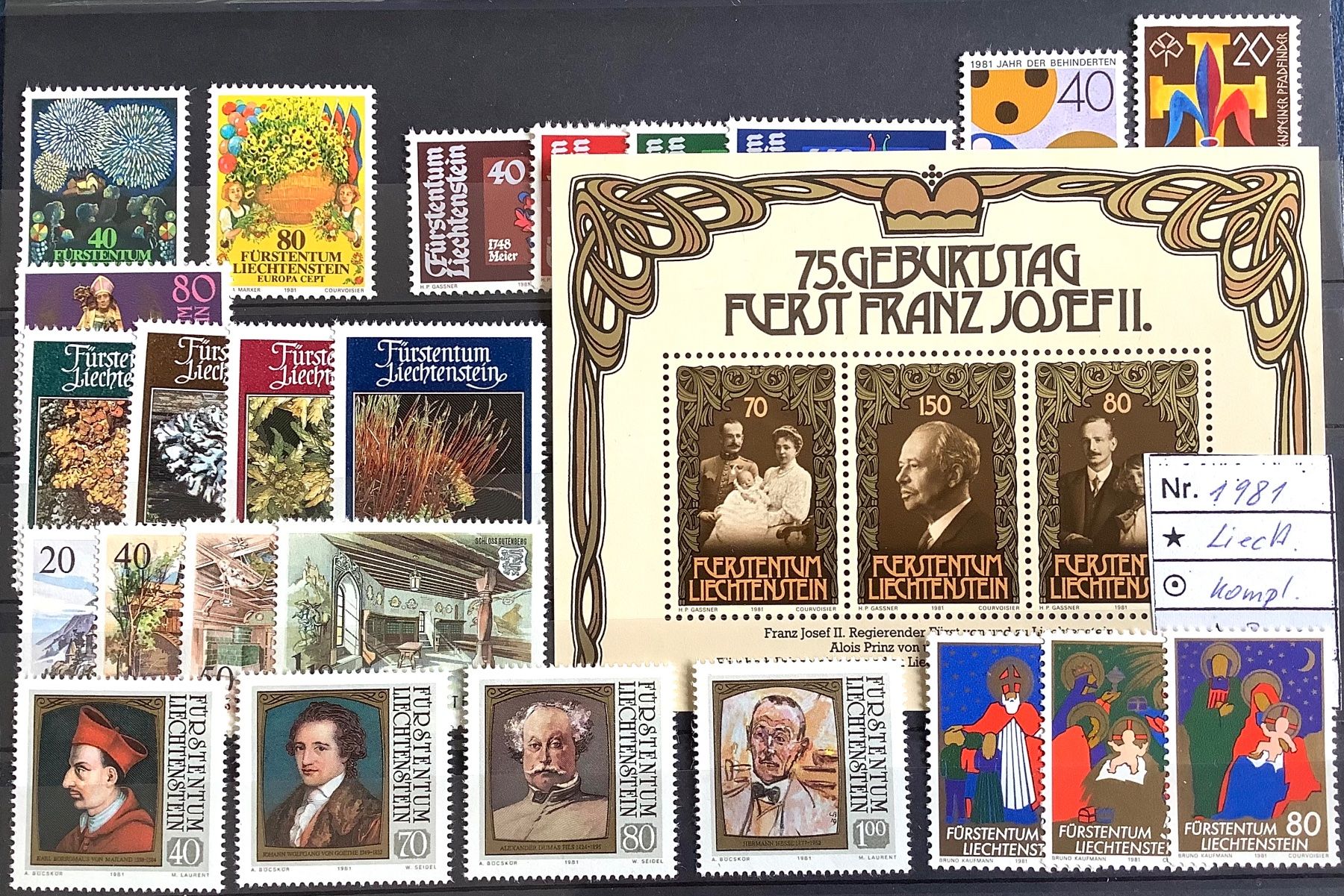 Tutti i francobolli: 1981  Liechtenstein Jahresausgabe Postfrisch ** – Nuovo (secondo la descrizione) da Liestal venduto da Skunk02
