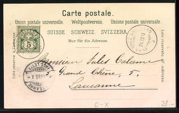 Cartoline postali: Litho Vers-chez-Grosjean, Vue générale – Usato da Berlin venduto da bartko-reher 1