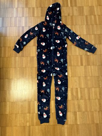 Winterlicher Flauschi-Overall mit Zip, Gr. 122/128 ❄️