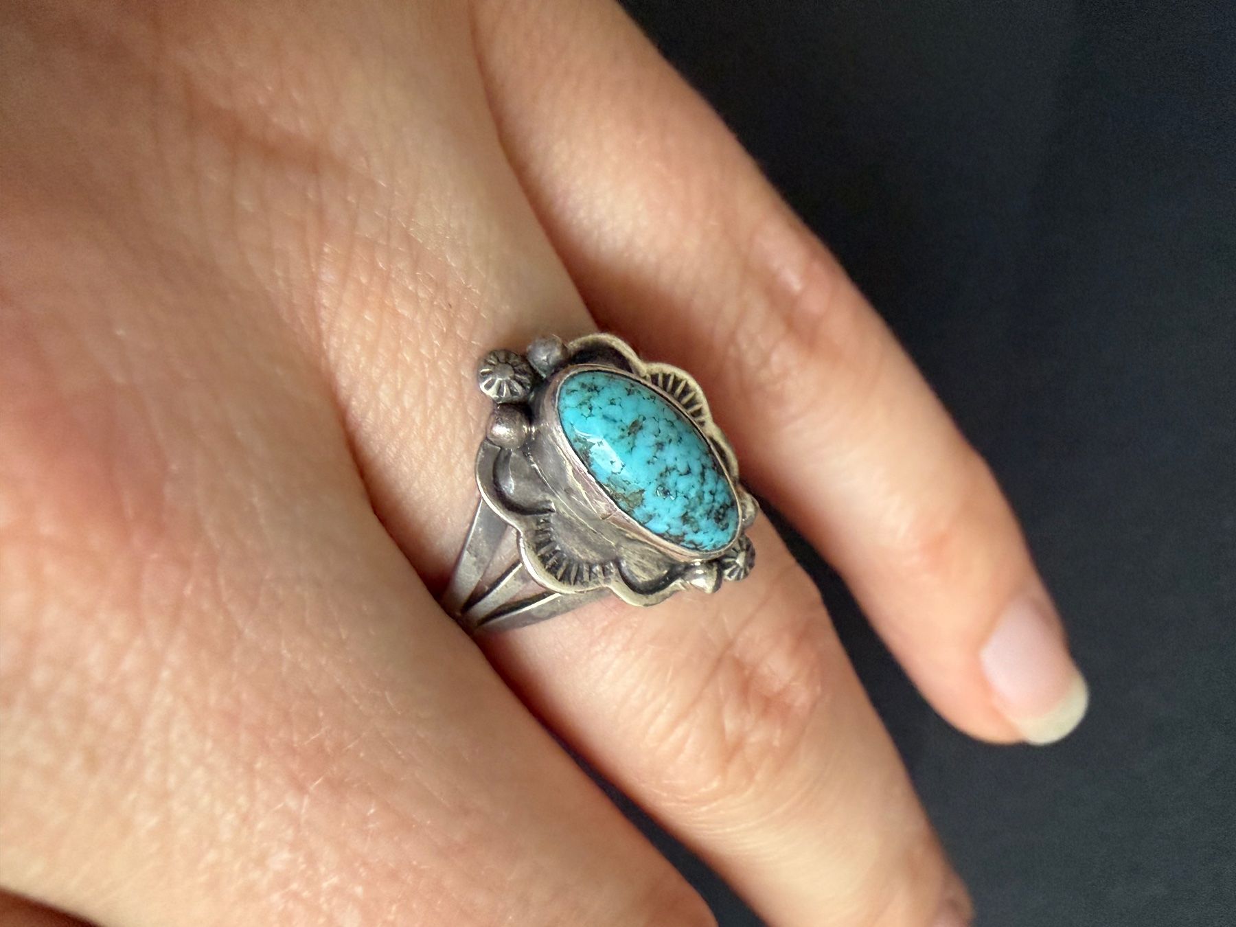 Anelli: Indianer Navajo Silber Ring mit Türkis – Usato da Spiegel b. Bern venduto da Rogger72 3