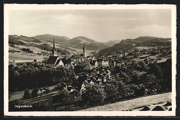 Cartoline postali: AK Degersheim, Ortsansicht mit Kirche – Usato da Berlin venduto da bartko-reher