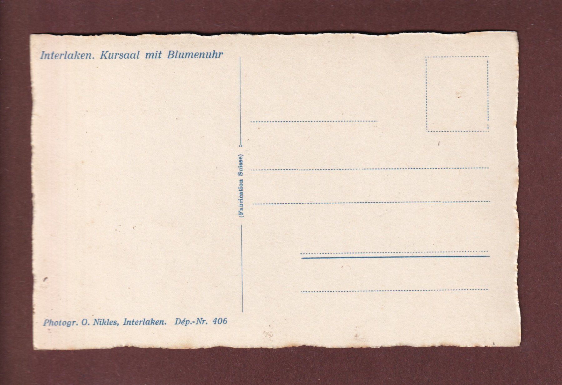 Cartoline postali: INTERLAKEN - Kursaal - Blumenuhr – Usato da Pully venduto da nicecards 1