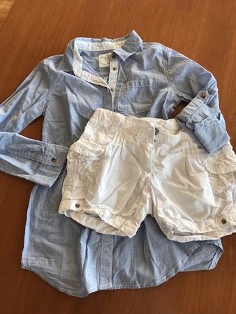 Sommertunika Gr 128/Neu BENETTON Shorts Gr 120 S
