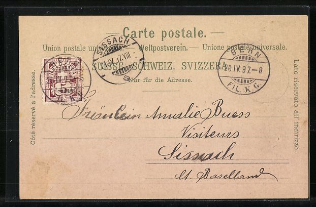 Ansichtskarten: Litho Bern, Rathhaus, Zeitglockenthurm u – Gebraucht aus Berlin von bartko-reher 1