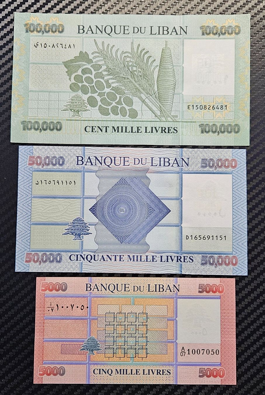 Banknoten: 3 billets Liban UNC  + offre – Neu (gemäss Beschreibung) aus Cousset von Patricio77