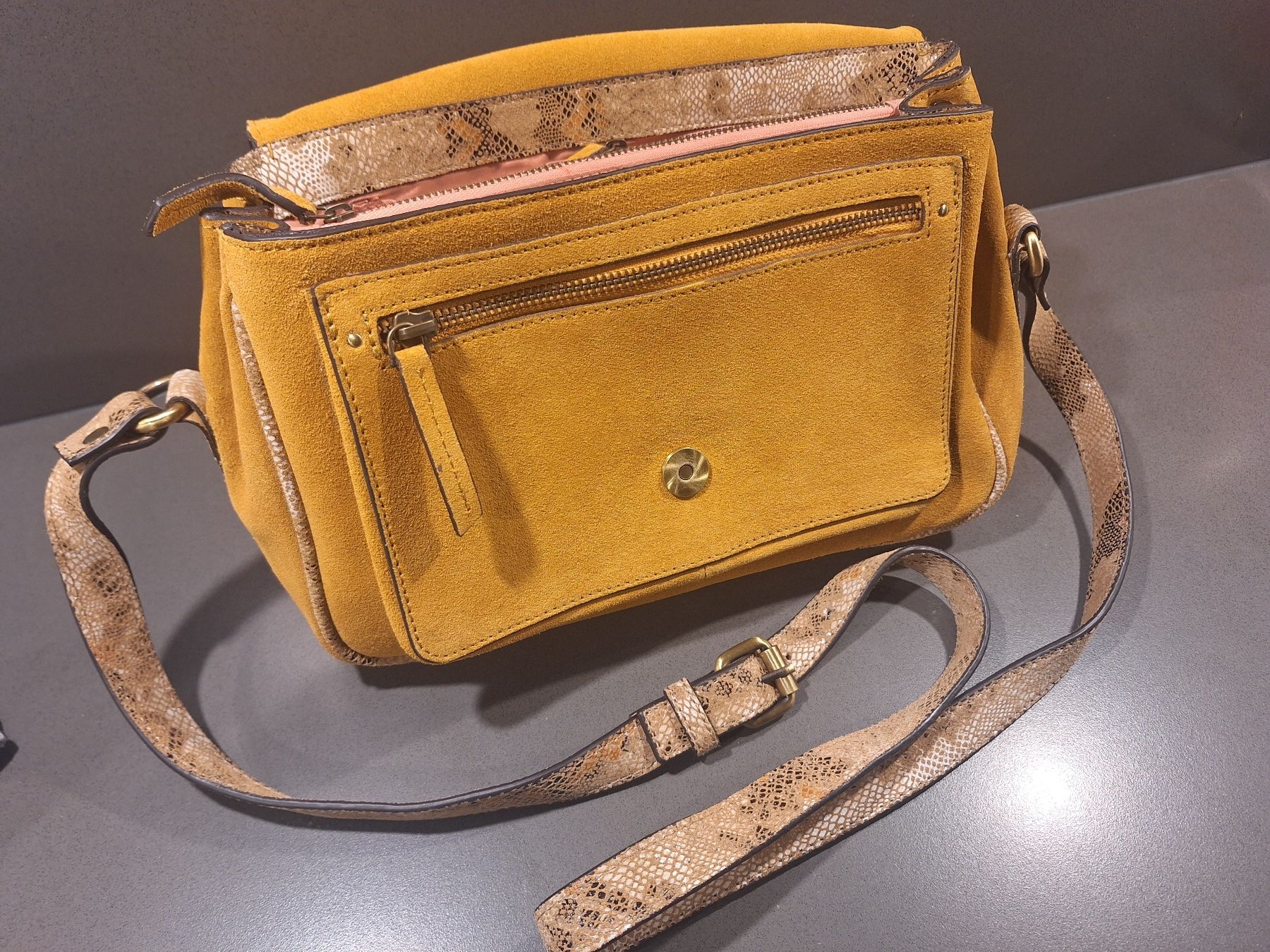 Sessun Borse da donna: Sessùn Leder Handtasche Gelb/Python-Look – NEU – Nuovo e nell'imballaggio originale da Zürich venduto da Susan1510 2