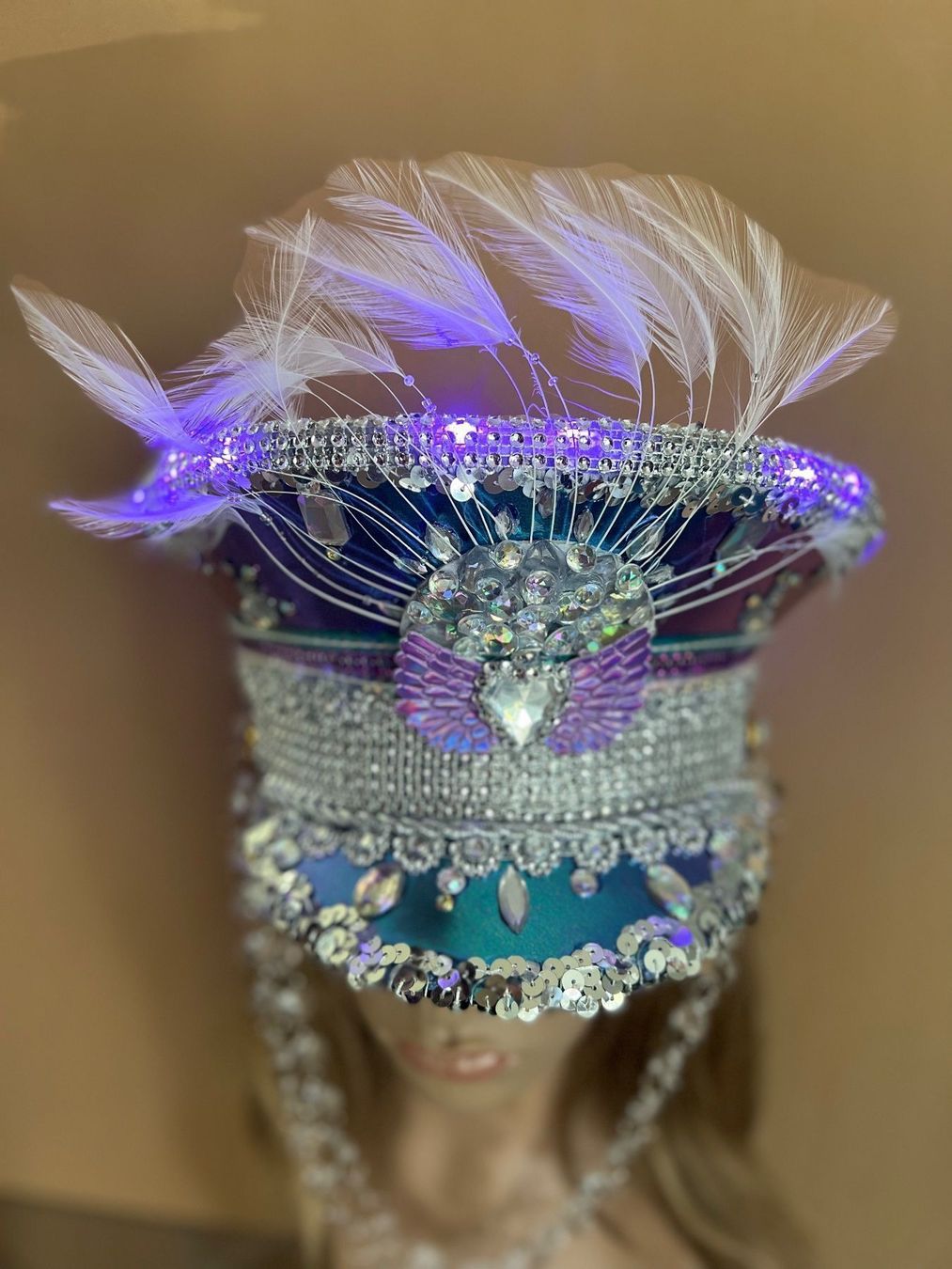 Copricapi, berretti & cappellini: Burning man LED Handmade Captain party hat Meermade 57 – Nuovo (secondo la descrizione) da Wil SG venduto da cpeios 3