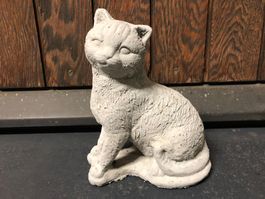 Katze stein figur garten deko