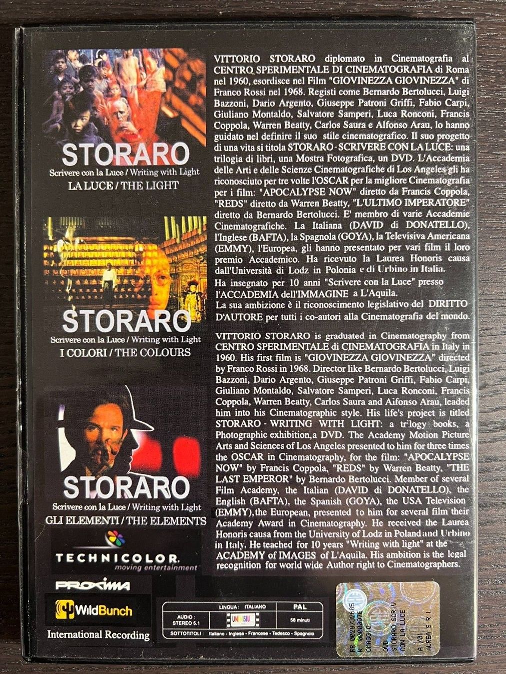 Tutti i DVDs: Storaro (Italienisch) – Usato da Zürich venduto da FilmFreunde 1