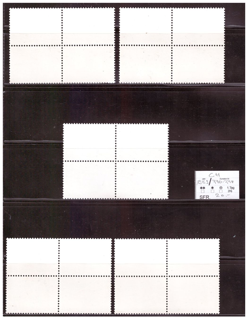 Alle Briefmarken: CH 1989: kompl. Satz Werbemarken l, 4er-Blocks, – Gebraucht aus Wittenwil von Khunruedi 1