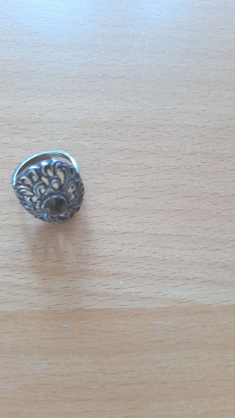 Ringe: Silberring Ornament mit Hämatit. Grösse 18 – Gebraucht aus Leuggelbach von schmetterlings-fee 1