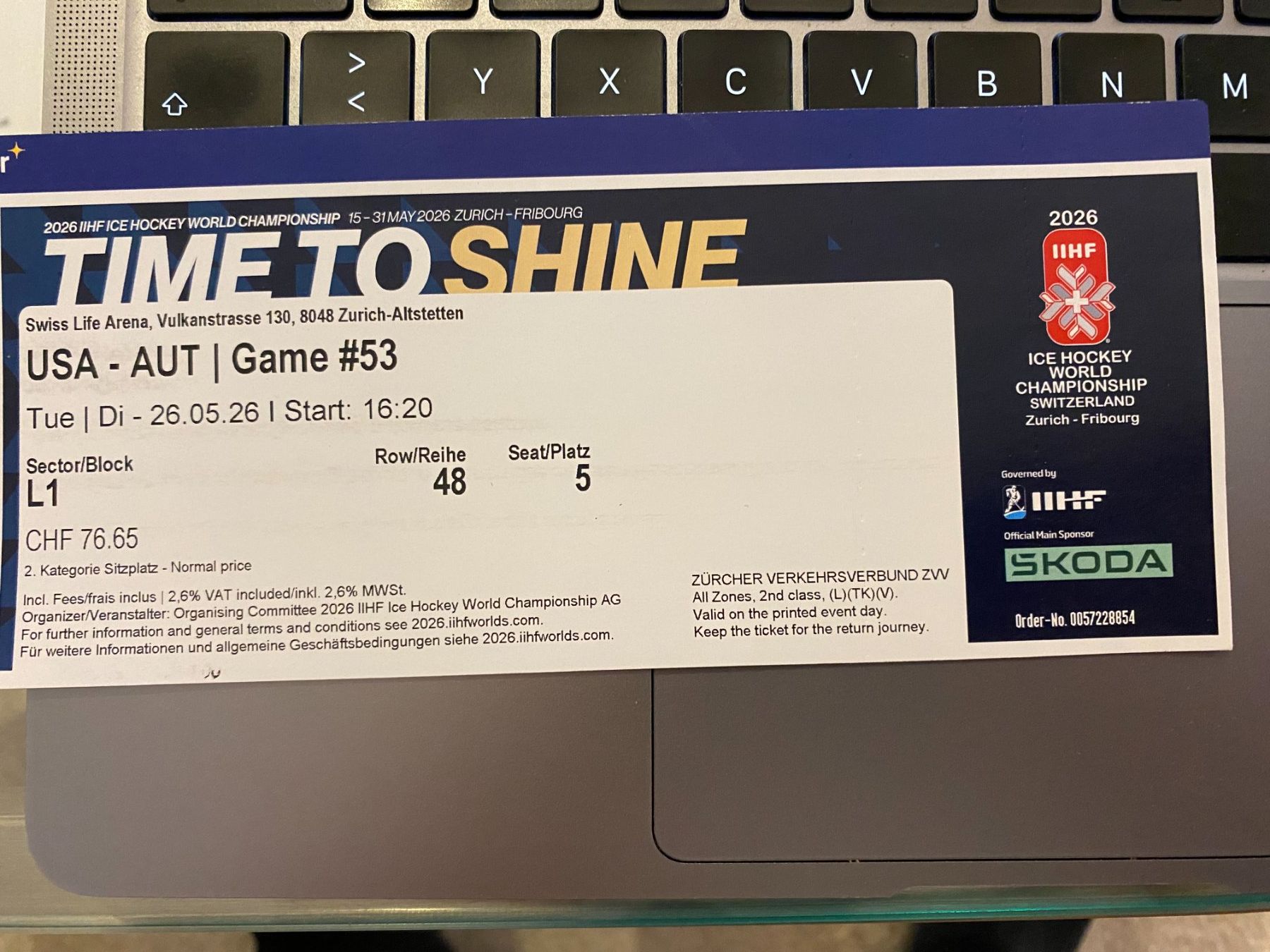 Biglietti: USA-AUT Hockey WM Ticket – Nuovo e nell'imballaggio originale da Niederglatt venduto da haecke79