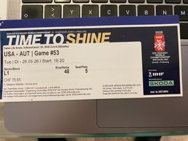 USA-AUT Hockey WM Ticket
