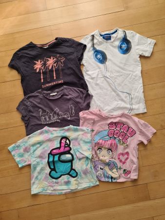 5er Pack Kinder T-Shirts Tops, Grösse 146/152 Sommerlich