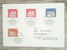 TR17 Enveloppe + Timbre Suisse 1968
