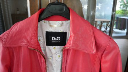 D&G Dolce & Gabbana Veste Cuir d'Agneau Femme T.42 Vintage
