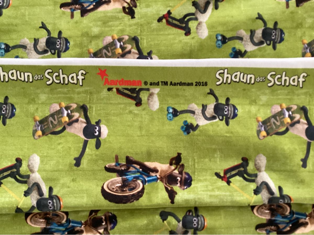 Stoffe: Tricotstoff Shaun das Shaf – Neu (gemäss Beschreibung) aus Wagen von papai1