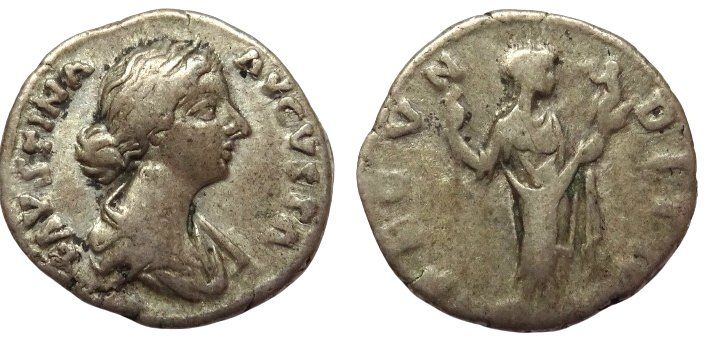 Tutti le monete: FAUSTINA II silber denar – Usato da La Sarraz venduto da classicworldcoins