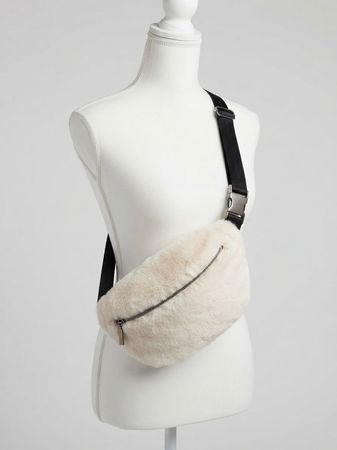 MONARI Bauchtasche Crossbody Bag creme/weiss Plüsch ONE SIZE
