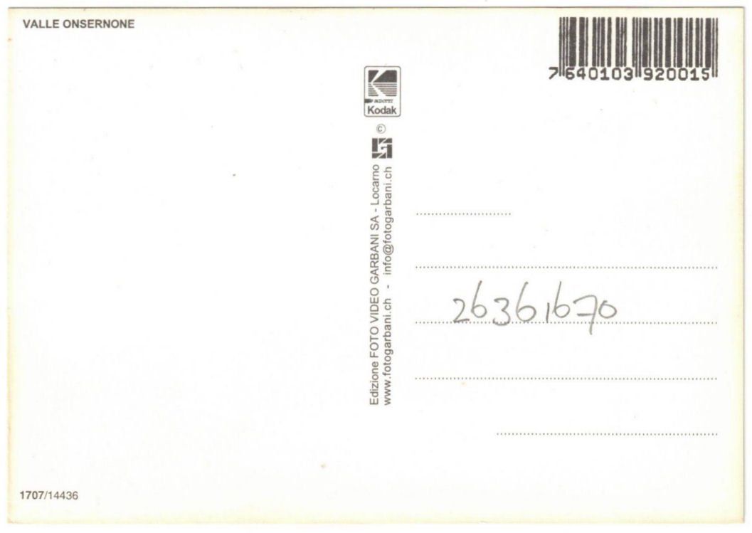 Cartoline postali: Valle Onsernone - 4 Bild AK – Usato da Binningen venduto da Mountainrider 1