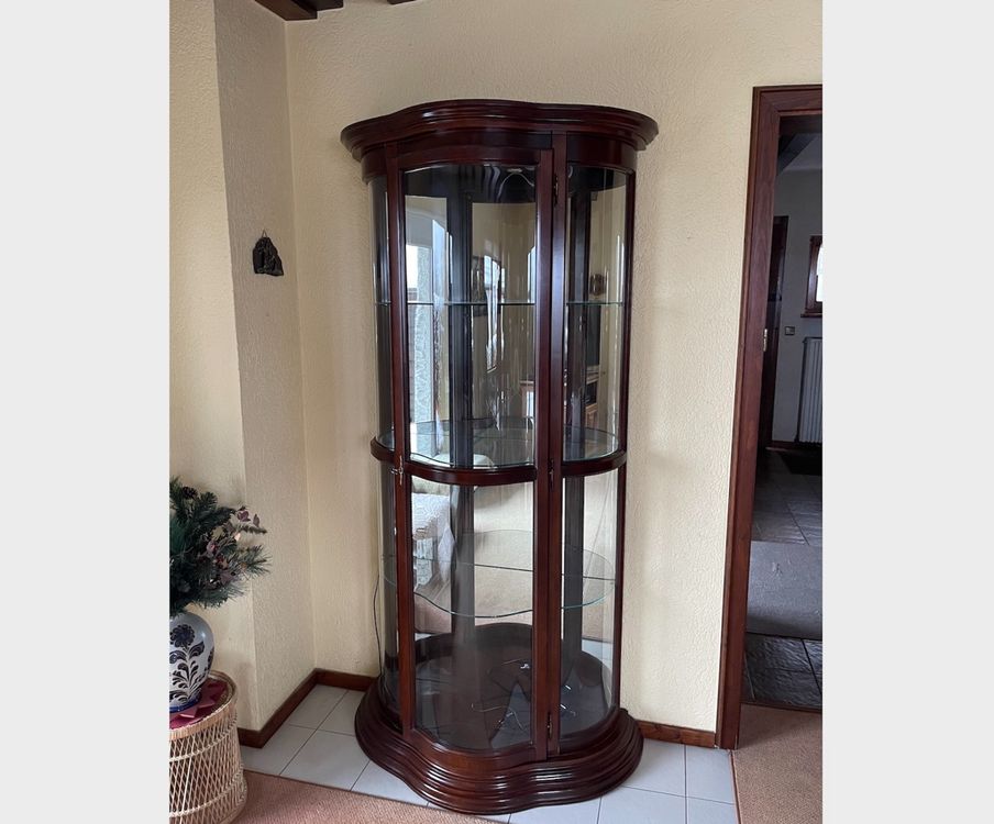 Wandmontierte Vitrine mit Magnettür - 4-stöckige Sammlervitrine aus