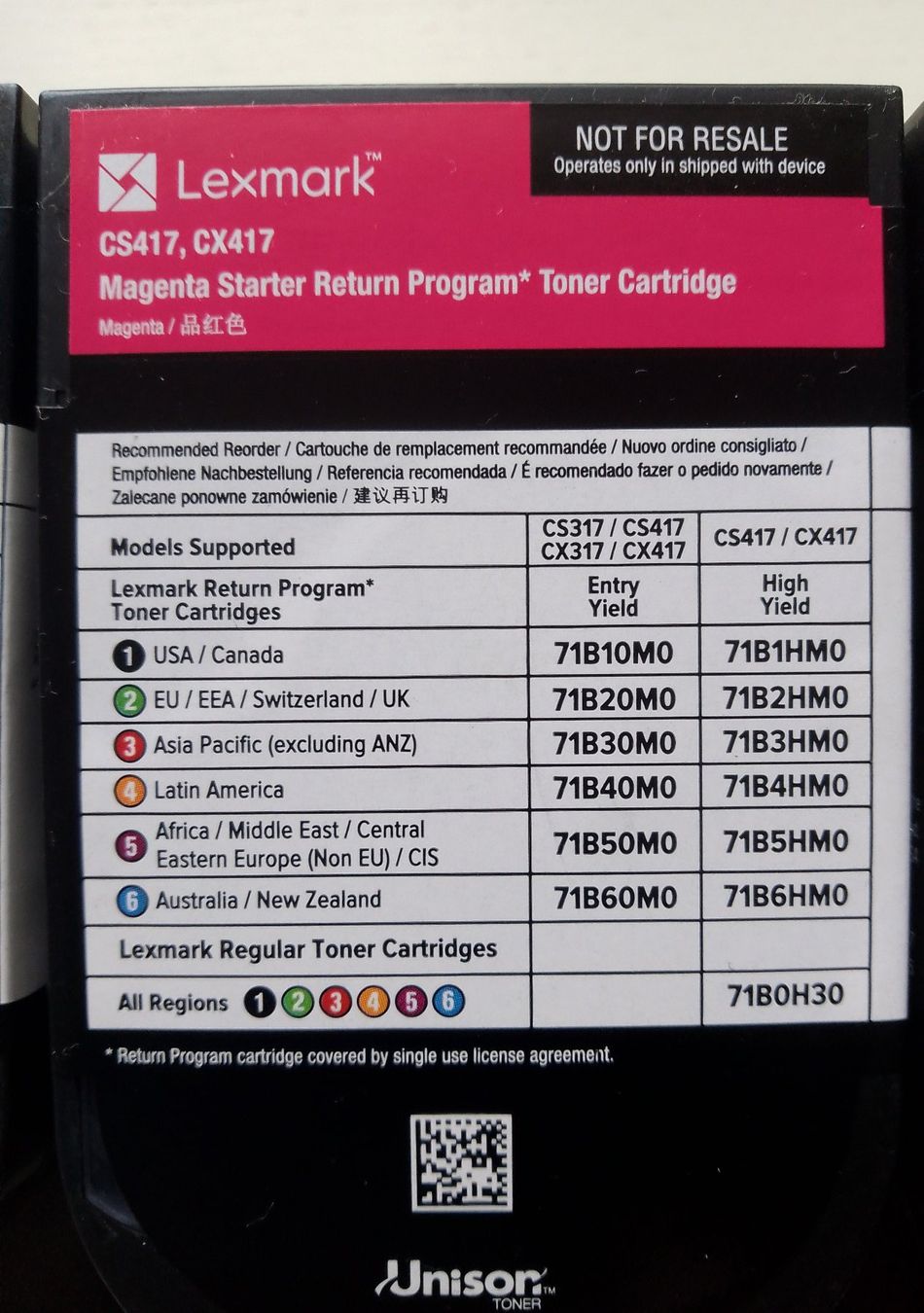 Lexmark Cartucce per stampanti & toner: Original Lexmark Toner für Farbdrucker CS417dn – Usato da Dietlikon venduto da kasino3 2