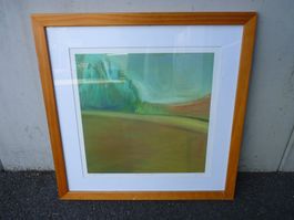 Lithographie gerahmt Landschaft 239/300 Signiert