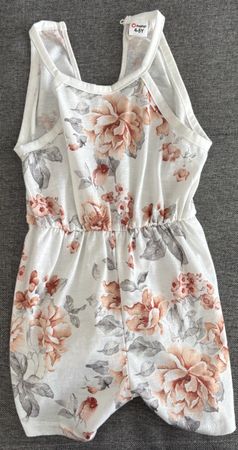 Sommer Jumpsuit, Gr. 4-5 Jahre, Blumenmuster