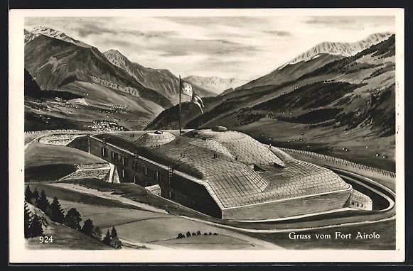 Cartoline postali: Airolo, Gesamtansicht des Forts – Usato da Berlin venduto da bartko-reher