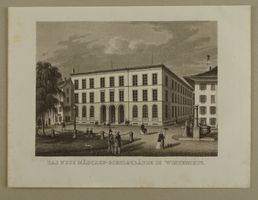 WINTERTHUR MÄDCHEN SCHULE AQUATINTA 1853