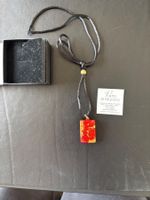 Murano Glas Anhänger, rot-gold, neu mit Originalverpackung