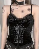 Geschnürtes Gothic Samt Top Gr S *neu*