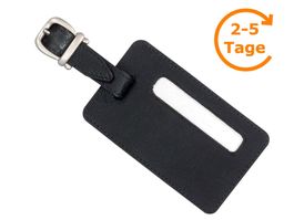 Gepäckanhänger, Leder, schwarz
