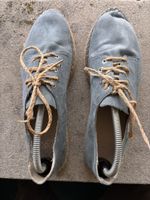 Blue Suede Espadrille Flats 