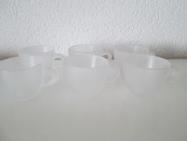 6 Espressotasse , weiß gefrostet