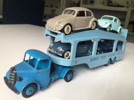 Autotransporter Dinky Toys antik mit 4 VW Käfer