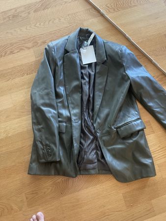 Blazer Pull&Bear Damen Blazer Khaki Kunstleder Gr. M - Neu!