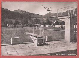 Wattwil im Toggenburg - Schwimmbad Sprungturm - 1949