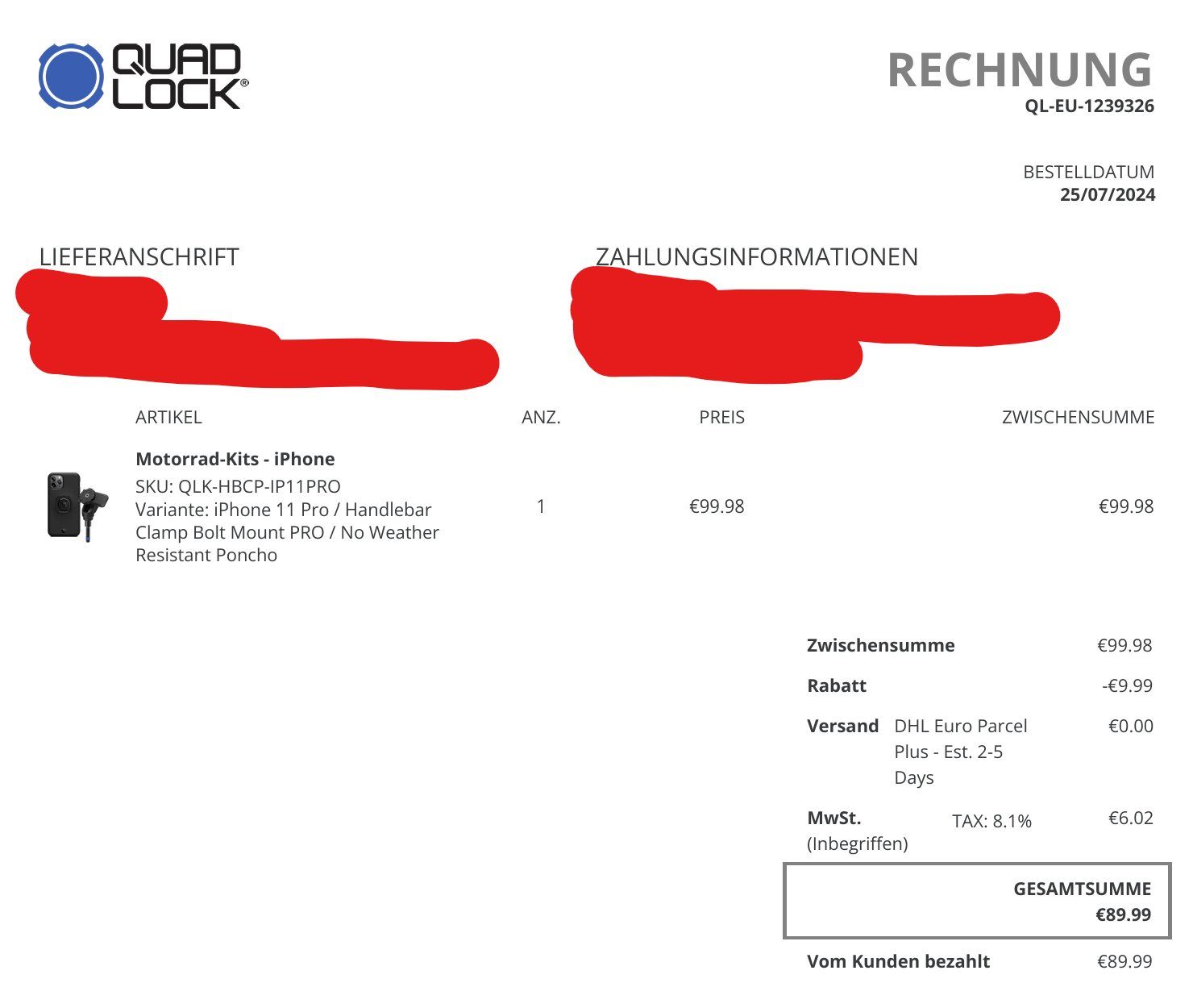 Quad Lock Staffe: iPhone 11 Pro Quad Lock Handyhülle – Nuovo (secondo la descrizione) da Wittenbach venduto da RRoman 2