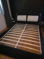 160x200 Doppelbett Kunstleder schwarz weiss mit RGB LED