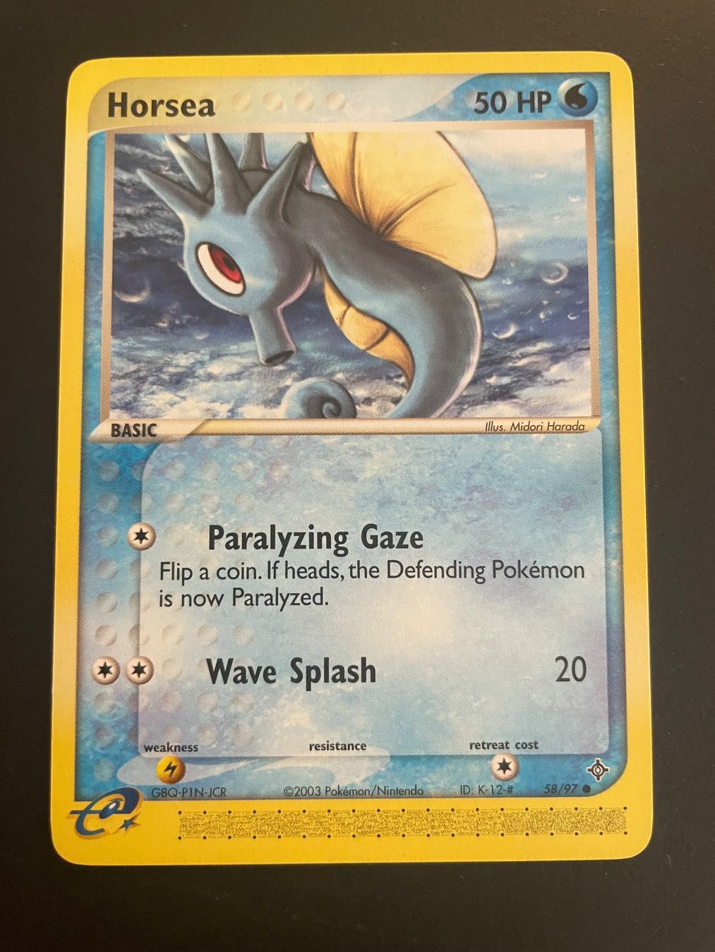 Pokémon Carte collezionabili: HORSEA EX DRAGON 58/97 – Usato da Zürich venduto da pokemon_cards