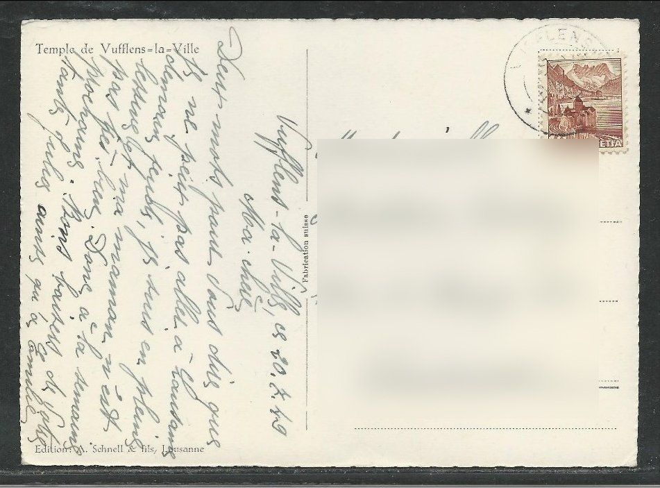 Cartoline postali: Vufflens-la-Ville Le Temple – Usato da Lausanne venduto da Polo07 1