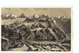 Grimselpass Haslital Berener Alpen, Vogelschaukarte